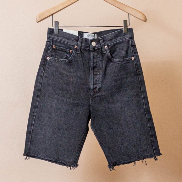 Agolde Pants - Agolde 90s Mid Rise Loose Jean Shorts Fallen Black